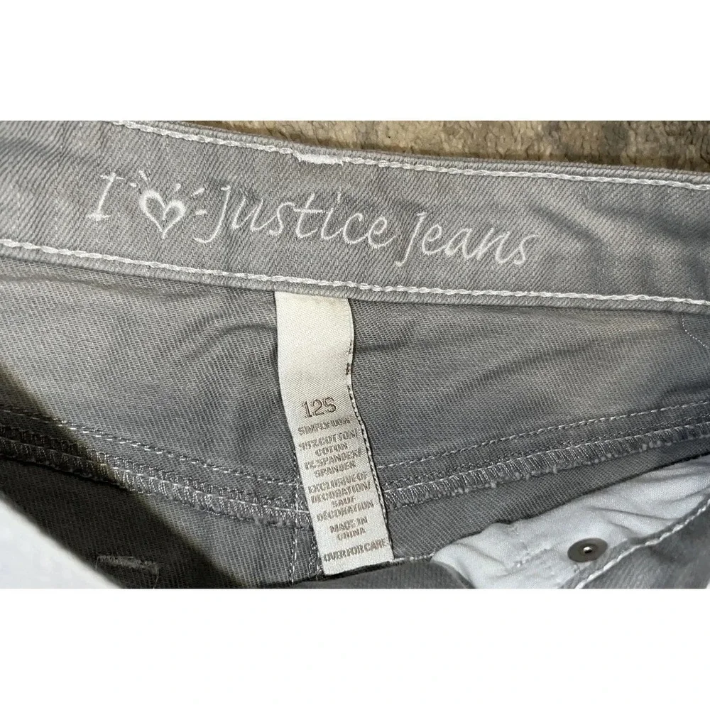 Justice youth Girls Stretch Bermuda gray Jean Shorts Size‎ 12S 12 Slim